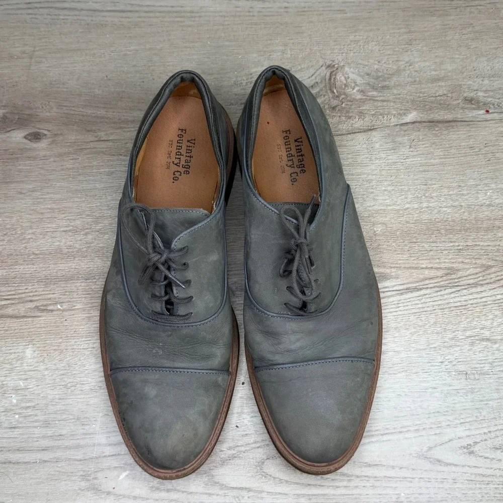 Vintage Foundry Oxford Dress Shoes Grey Size 12